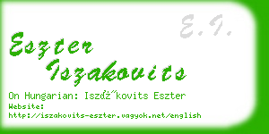 eszter iszakovits business card